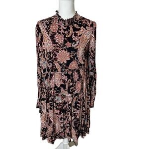 Anthropologie Cady Tiered Tunic Dress Paisley Small